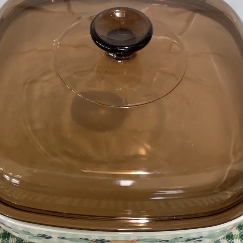 Corning ‘Abundance’ oven dish with brown Pyrex lid.  1990s - Picture 2 of 12